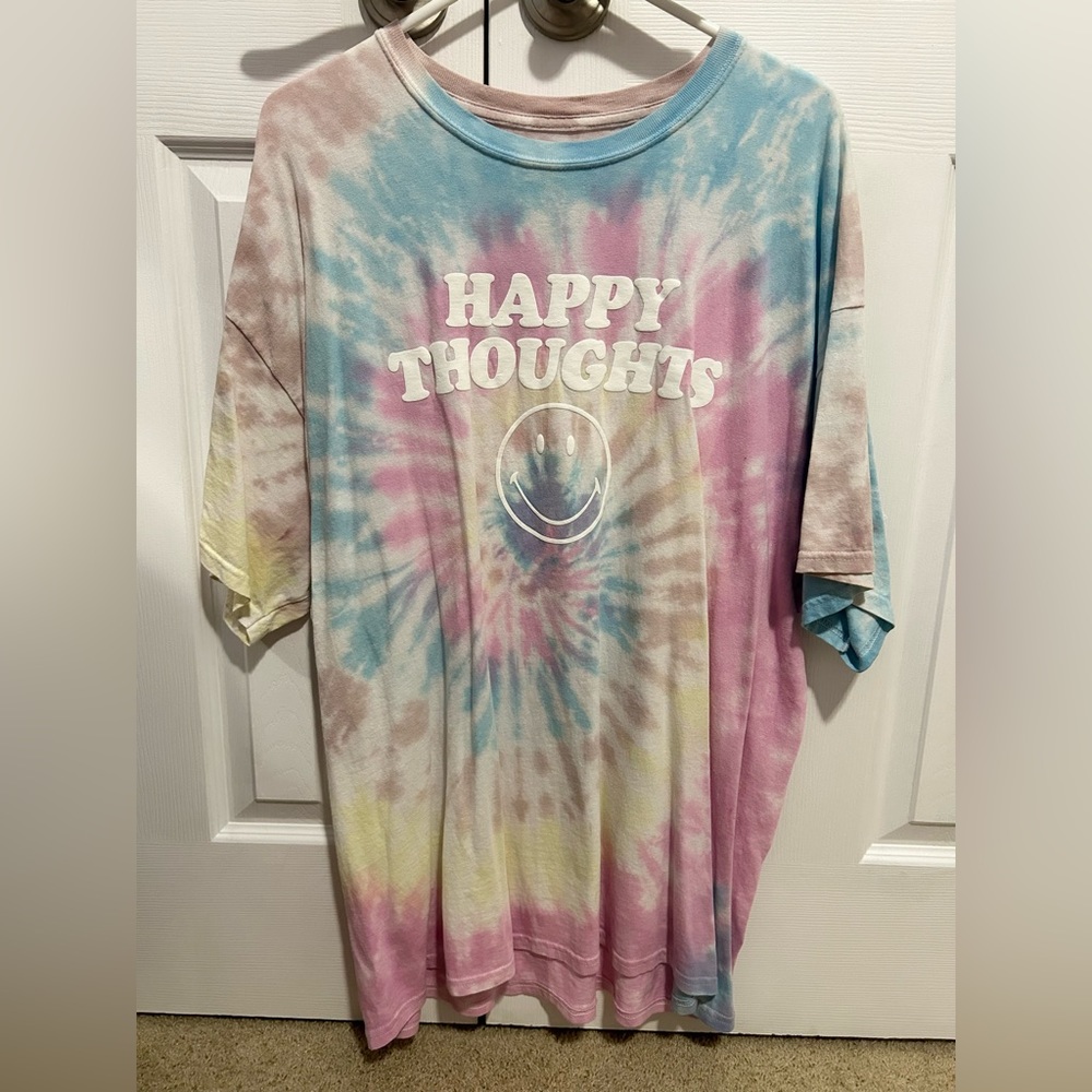 Desert Dream Happy Thoughts tie-dyed oversized tee